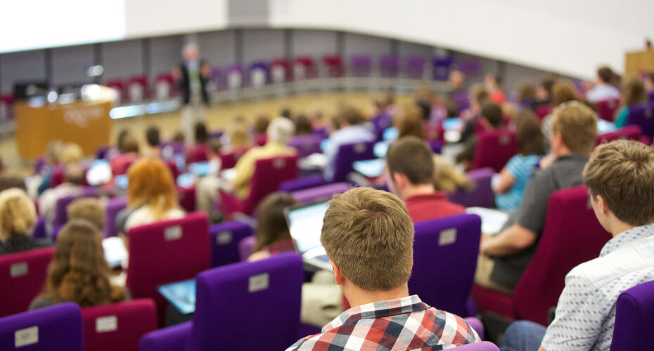 students in a lecture theatre