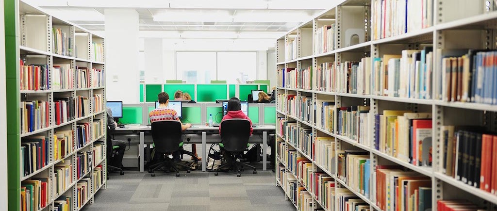 students studying in the Library