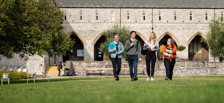 students walking across St Luke's campus
