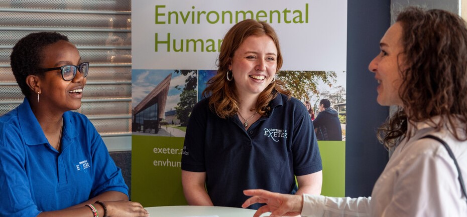 students chatting on penryn campus