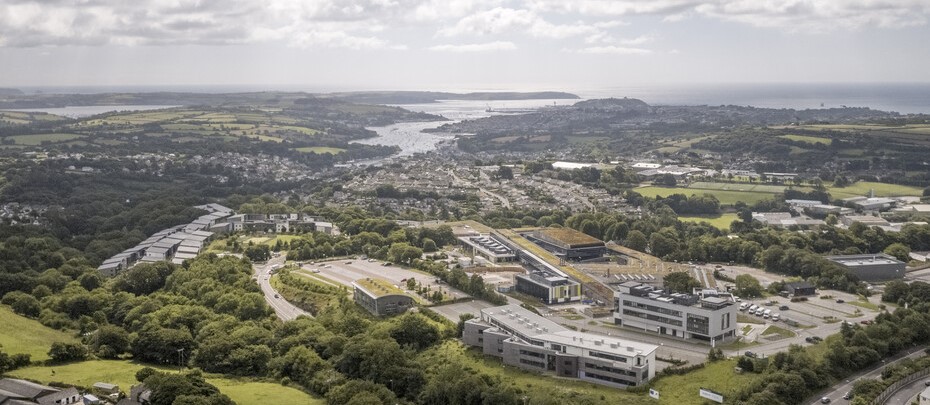 aerial photograph of Penryn campus