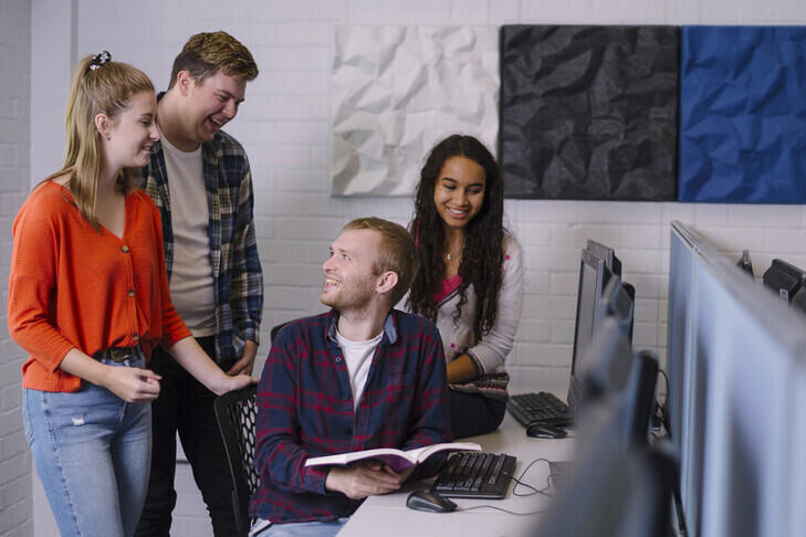 People in a computer room