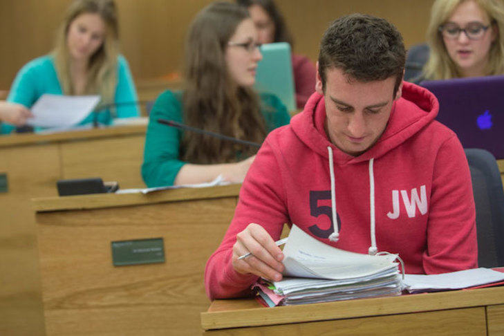 Male student in lecture