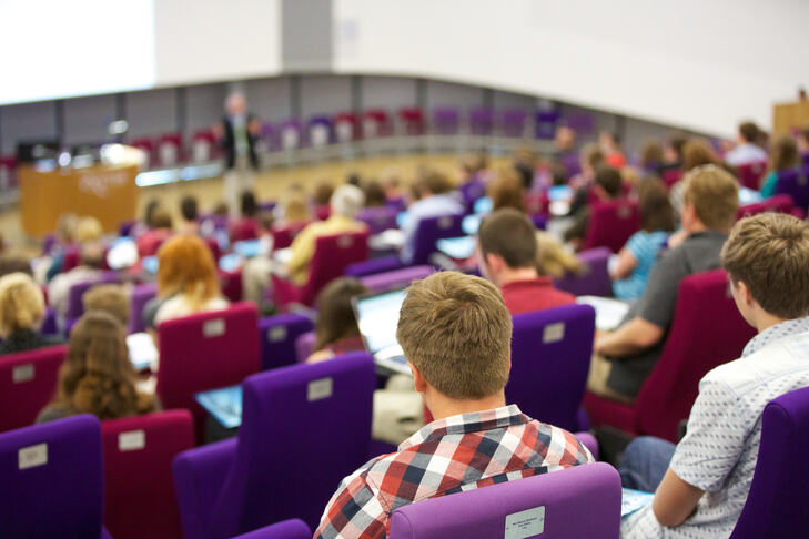 Staff give talks to large group of pupils