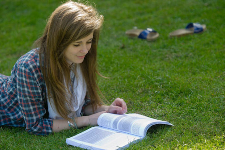 Girl reading book