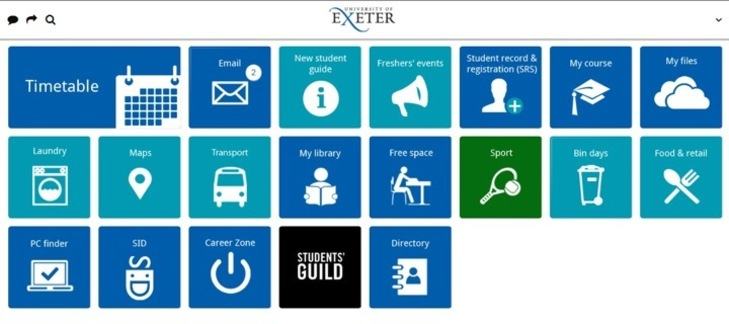iExeter dashboard
