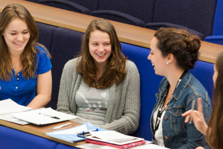 Girls in lecture theatre