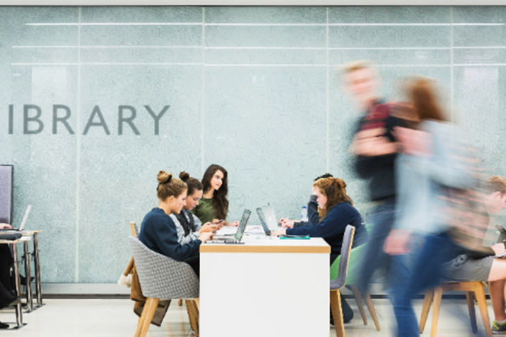 Students in the library