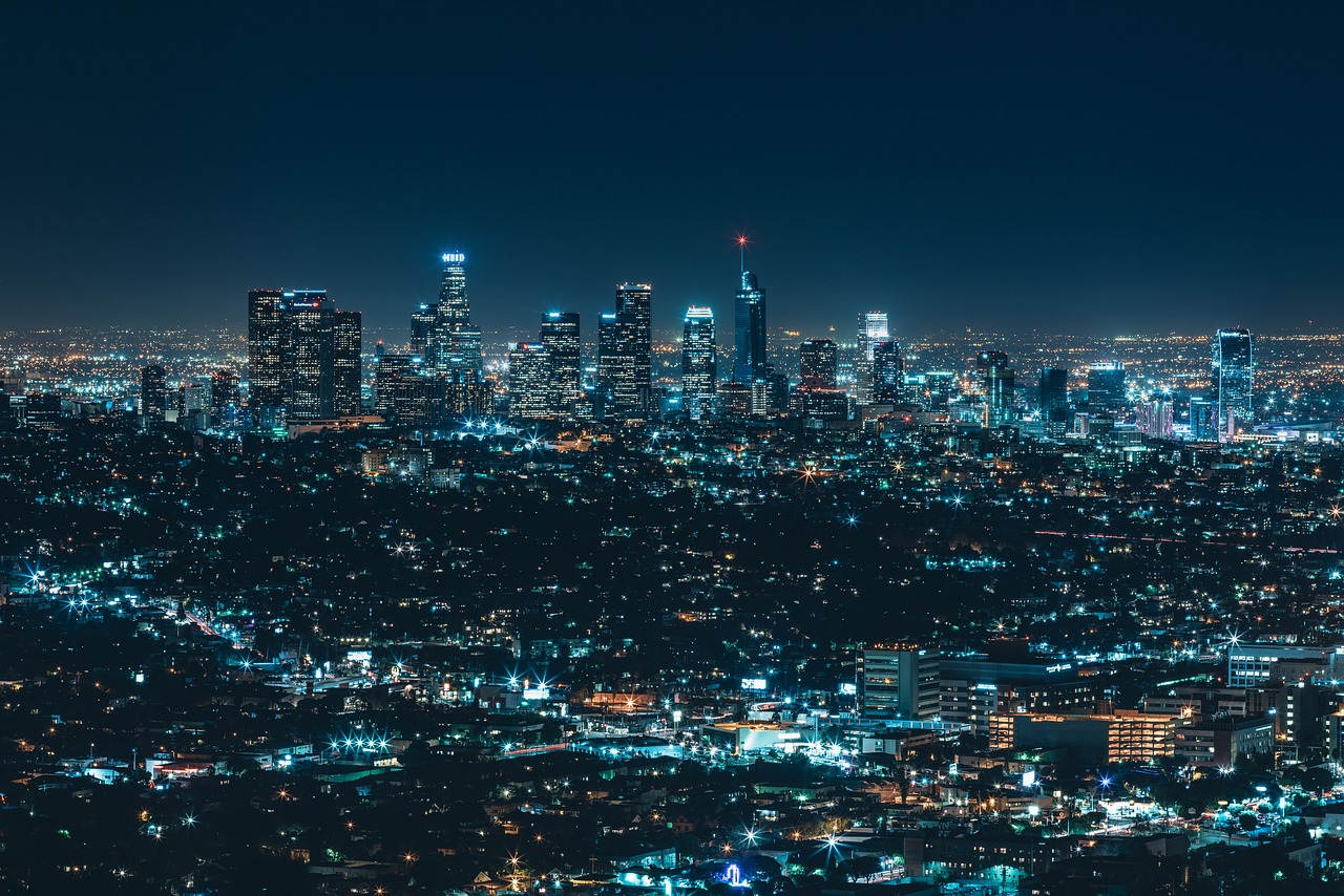 City skyline at night